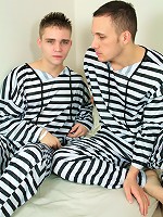 Young cutie bullied into oral by his older inmate